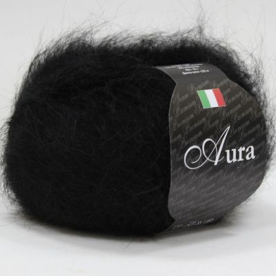 Пряжа SEAM AURA (805, черный) Состав: 70% сури альпака 30% полиамид; 25г/225м