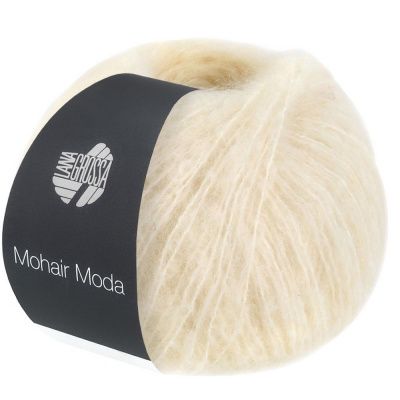 LANA GROSSA MOHAIR MODA (018 чисто-белый), состав: 70% Мохер, 20% Мериносовая шерсть, 10% Полиамид, 50гр/140м